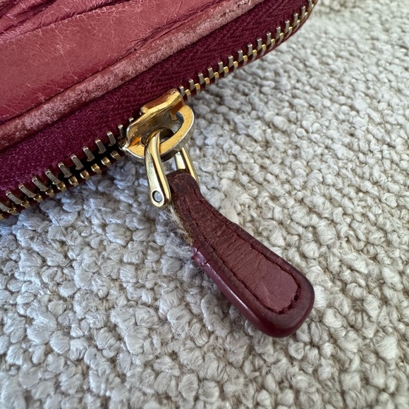 Miu Miu Vintage Matelassé Nappa Leather Wallet Long Burgundy Red - Picture 5 of 8